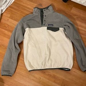 Patagonia synchilla fleece pullover light pink and grey size Small